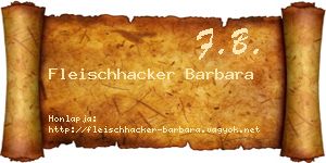 Fleischhacker Barbara névjegykártya